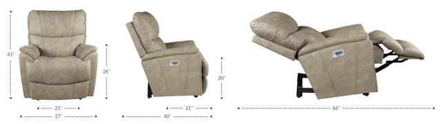 La-Z-Boy® Trouper Grey Leather Power Wall Recliner with Headrest and -2
