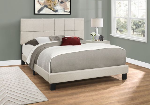 Monarch Specialties Inc. Beige Queen Bed-2