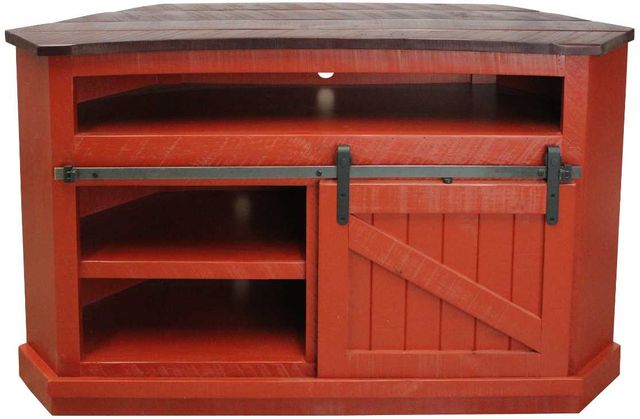 American Heartland Manufacturing Rustic Two Tone Bower Corner TV Cart-1