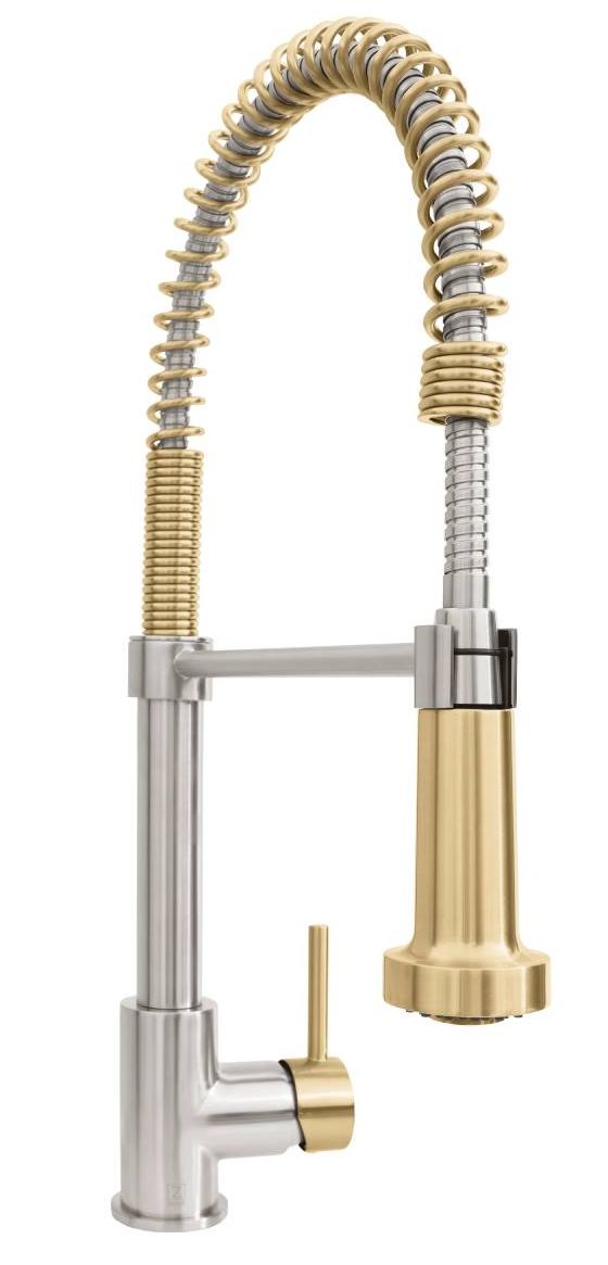ZLINE Autograph Edition Apollo Brushed Nickel Pull Down Spring Single Handle Kitchen Faucet-0