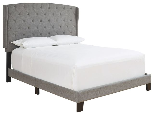 Signature Design by Ashley® Vintasso Gray Queen Upholstered Panel Bed-0