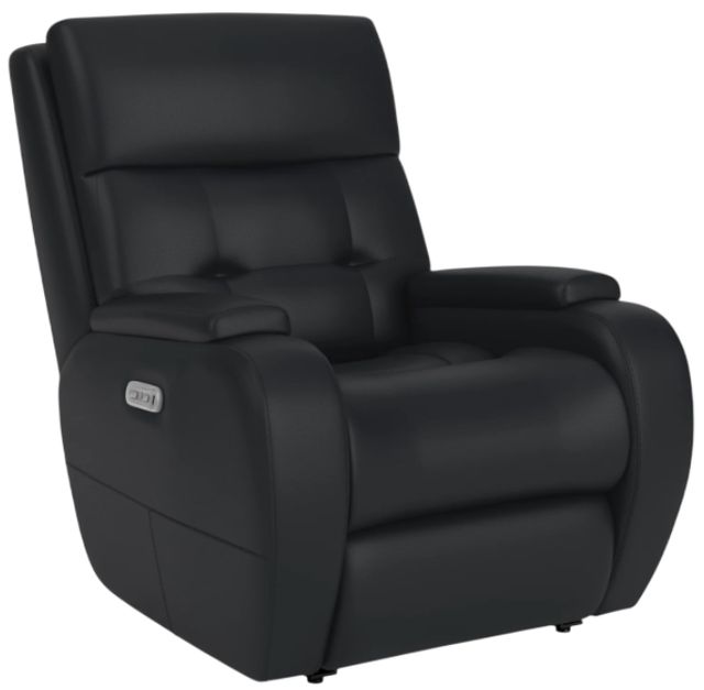 Flexsteel® Customizable Strait Leather Power Recliner with Power Headrest-2
