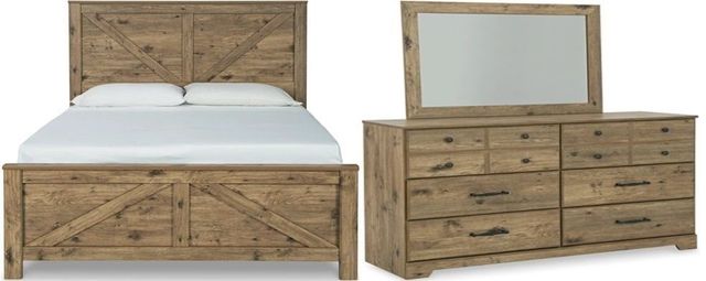 Signature Design by Ashley® Shurlee 2-Piece Light Brown Queen Panel Bed Set-0