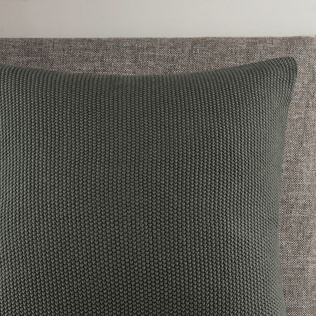 Olliix by INK+IVY Bree Knit Charcoal 12" x 20" Oblong Pillow Cover-2