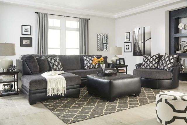 Benchcraft® Kumasi Smoke Oversized Accent Ottoman-3