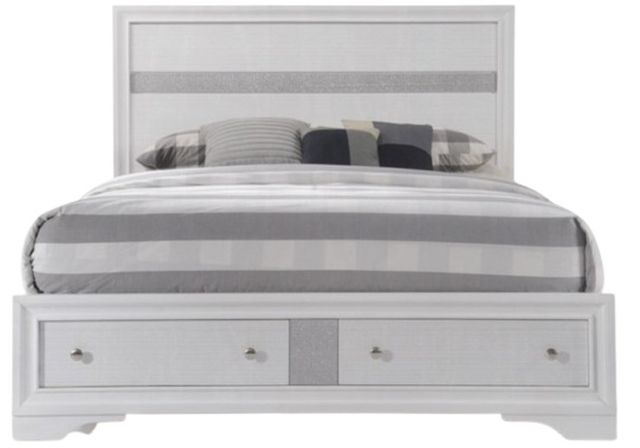 ACME Furniture Naima White Eastern King Storage Panel Bed-1