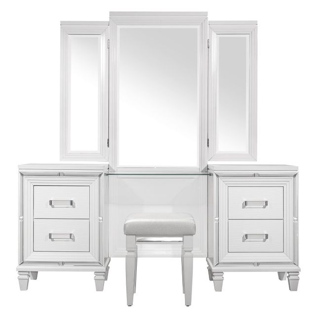 Homelegance® Tamsin White Metallic Vanity Dresser with Mirror-2