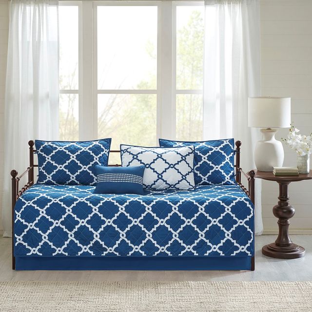 Olliix by Madison Park 6 Piece Navy Merritt Reversible Daybed Set-2