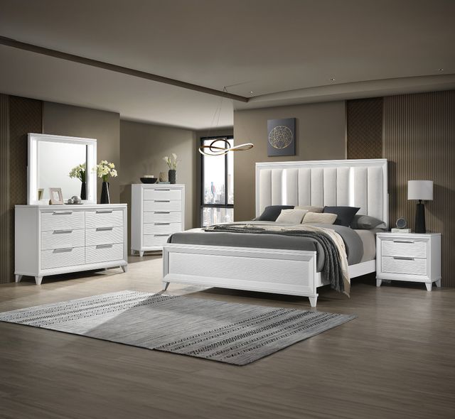 Crown Mark Cressida White Nightstand-1