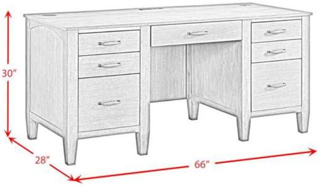 Elements International Portico Brown Oak Double Pedestal Desk-2
