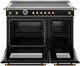 Bertazzoni Heritage Series 48" Fingerprint Resistant Nero Matt Pro Style Induction Range with Gold Accents-1