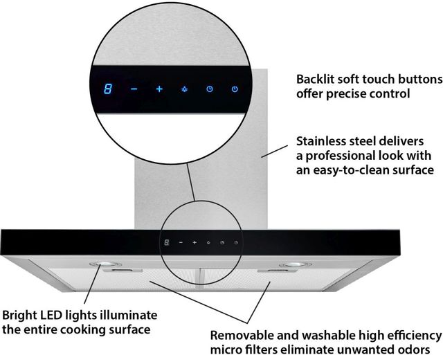Broan® BWT1 Series 30" Stainless Steel Wall Mounted Range Hood-4