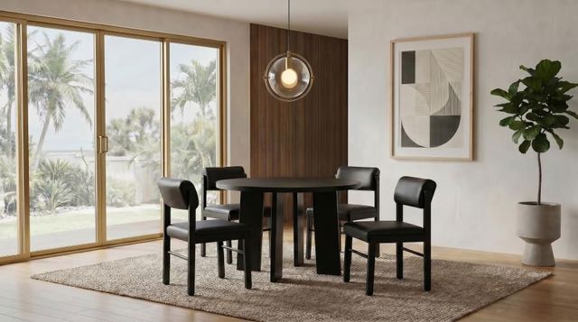 Coaster® Strouse 5-Piece Black Dining Table Set-1