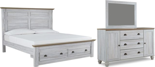 Signature Design by Ashley® Haven Bay 3-Piece Two-Tone King Panel Storage Bed Set-0