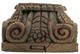 A & B Home Gray Square Antique Carved Pillar Candle Stand-1