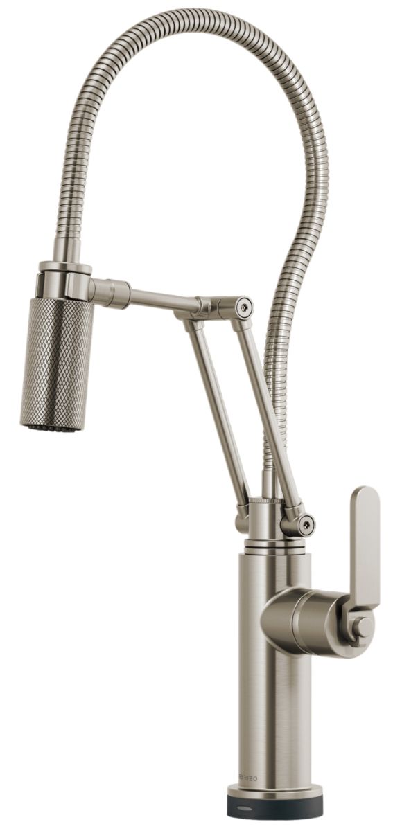 Brizo Litze® Brilliance® Stainless SmartTouch® Articulating Kitchen Faucet with Finished Hose and Lever Handle-0