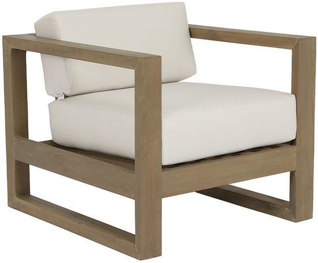 Sunset West Coastal Beige/Natural Fabric/Teak Outdoor Club Chair-0