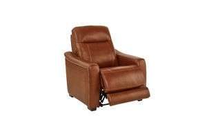 Drew & Jonathan Home Newport Brown Leather Recliner with Power Headrest