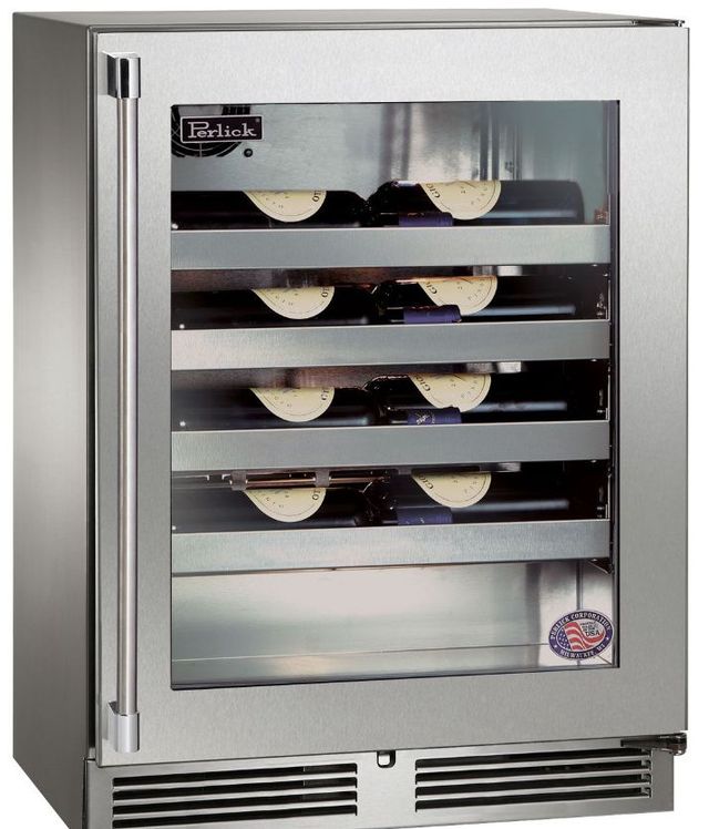 Perlick® Marine & Coastal Series 24" 3.1 Cu. Ft. Panel Ready Glass Door Built-In Wine Reserve-0