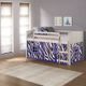Donco Kids Louver White Twin Low Loft with Blue Zebra Tent Kit-0