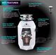 FORNO ACQUA® BrightDIAMOND 0.75 HP Continuous Feed Moonstone Garbage Disposal with Surround LED and Integrated Air Switch-4