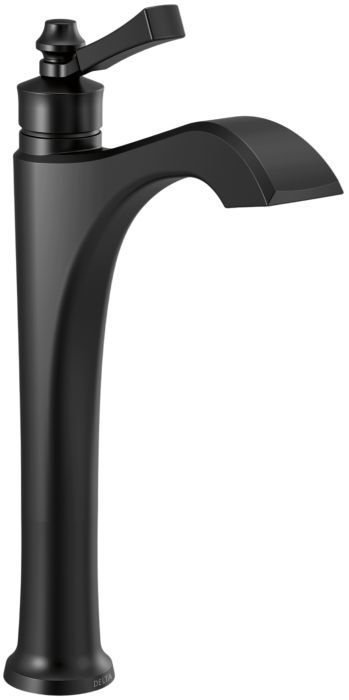 Delta Dorval® Matte Black Single Handle Vessel Bathroom Faucet-0