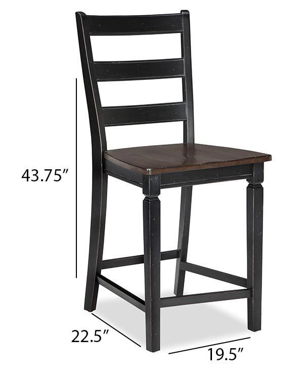 Intercon Glennwood Rubbed Black/Charcoal Counter Stool-1