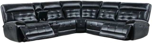 New Classic® Home Furnishings Warner 3-Piece Black Power Reclining L-Shape Sectional-0