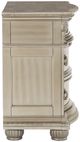 Mazin Furniture Cavalier Silver Nightstand with Marble Top-3
