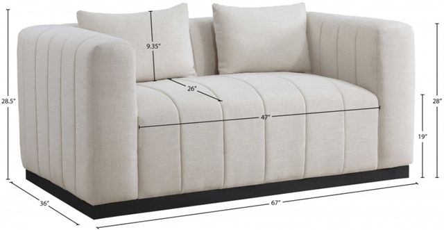 Meridian Furniture Lucia Beige Linen Textured Loveseat-2