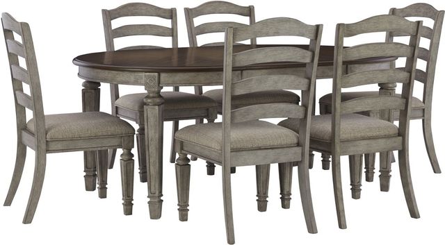 Signature Design by Ashley® Lodenbay 7-Piece Antiqued Gray Dining Table Set-0