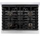 ZLINE Autograph Edition 30" Satin Stainless Steel Pro Style Gas Range with 4 Burner Cooktop and Matte Black Accents-4