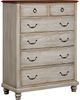 Vaughan-Bassett Arrendelle Rustic White/Cherry Queen Mansion Bed-2