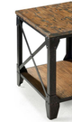 Magnussen Home® Pinebrook Distressed Natural Pine Small End Table with Black Metal Frame-1