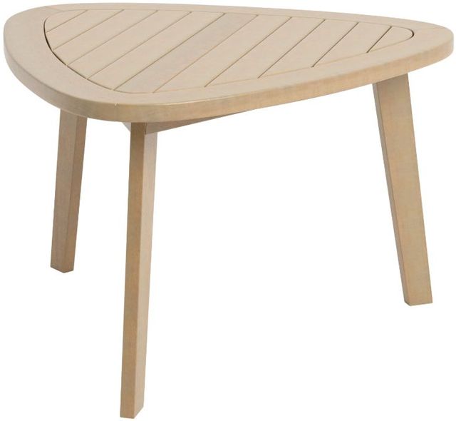New Classic® Home Furnishings Radius Beige Acacia Outdoor Patio End Table-0