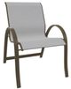 Telescope Casual Aruba Abalone/Beachwood Aluminum/Fabric Outdoor Sling Stacking Arm Chair-0
