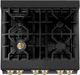 ZLINE Autograph Edition Legacy 30'' Black Stainless Steel Pro-Style Dual Fuel Range with Electric Convection Oven and Polished Gold Accents-3