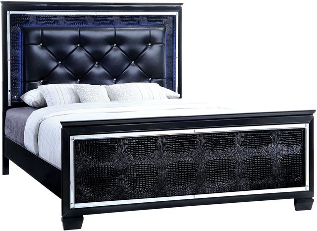 Furniture of America® Bellanova Black Eastern King Panel Bed-0