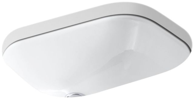 Kohler Tahoe® White 20" Rectangular Undermount Bathroom Sink-0