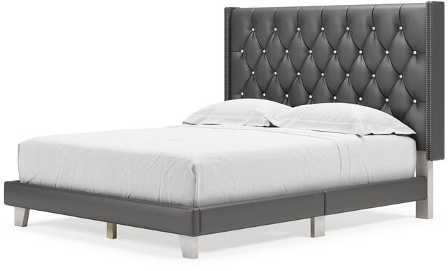 Signature Design by Ashley® Vintasso Metallic Gray Queen Upholstered Bed-1