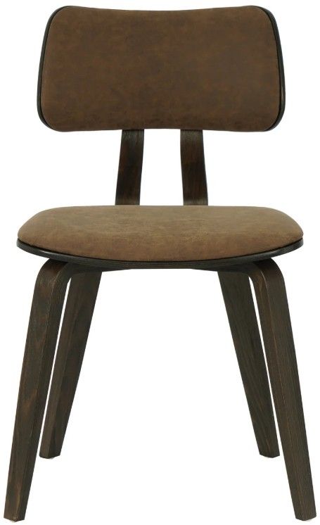 Armen Living Jaguar 2-Piece Espresso/Vintage Dark Brown Dining Chair Set-2