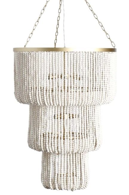 Classic Home Amanda White Beaded Chandelier -0