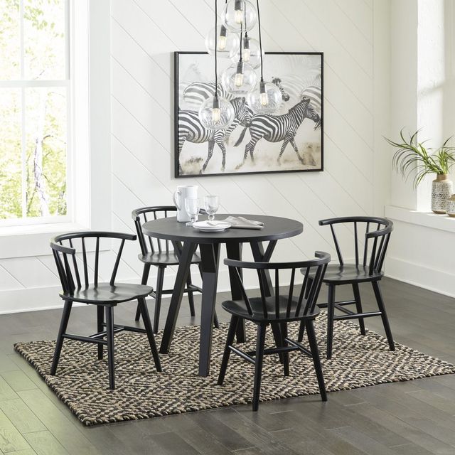 Signature Design by Ashley® Otaska 5 Piece Black Dining Set-3