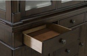 Mazin Furniture Yates Burnished Dark Oak Buffet & Hutch-3