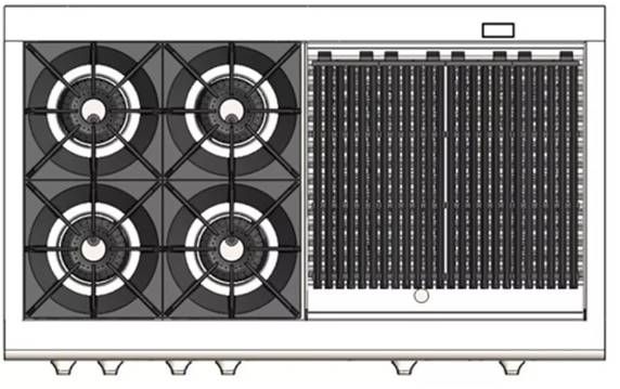Capital Cooking Connoisseurian 48" Pro-Style Dual Fuel Liquid Propane Range with 24" Barbecue Grill-3