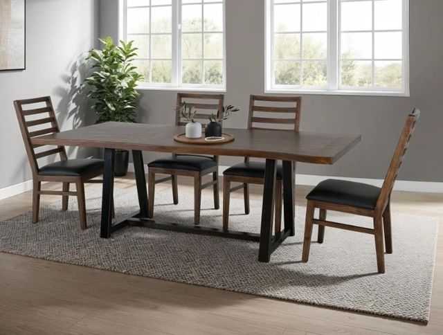 International Furniture Direct Walnut Brown Reddish Brown Side Chair-2