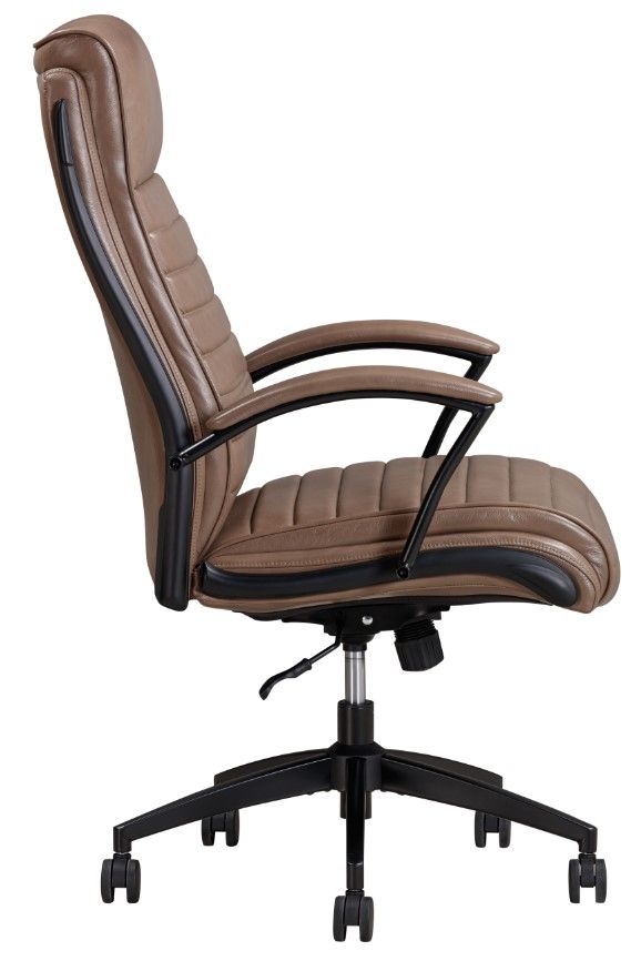 Parker House® Smooth Latte Leather Desk Chair-3