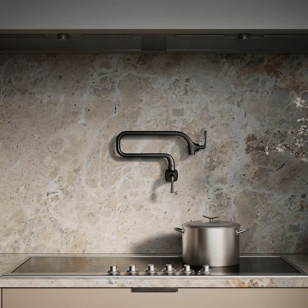 KOHLER® Graze® Matte Black Wall-Mount Pot Filler-3