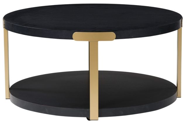 Signature Design by Ashley® Shylore 3-Piece Black Occasional Table Set with Brass Accents-4