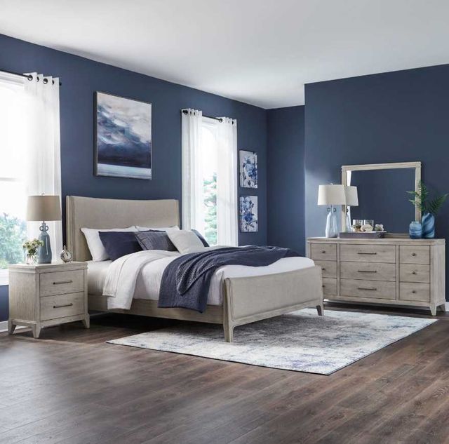 Liberty Furniture New Haven 4-Piece Flax Tone/Sanctuary White California King Upholstered Bedroom Set-1